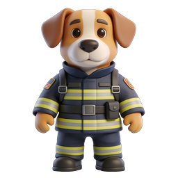 Adorable Firefighter Dog Icon for Safety Themes