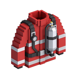 Firefighter Equipment Voxel Icon - 3D Isometric Design