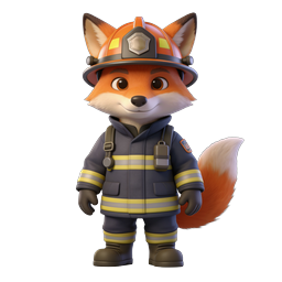 Adorable Firefighter Fox Icon for Safety and Fun