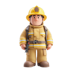 Creative Firefighter Icon for Safety and Awareness