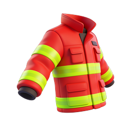 Firefighter Jacket 3D Icon - Protective Turnout Coat