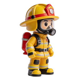 Firefighter Toy Figure 3D Character Icon