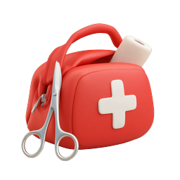 First Aid Medical Bag Icon - 3D Clay Style