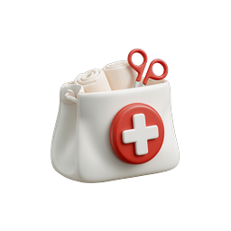 First Aid Medical Bag Icon - 3D Clay Style
