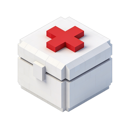 Isometric First Aid Box Icon - Medical Emergency Kit