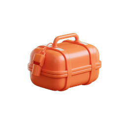 Orange First Aid Kit 3D Icon - Medical Case