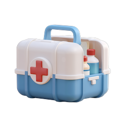 First Aid Kit 3D Medical Icon - Clay Style