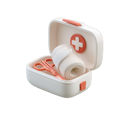 First Aid Kit 3D Icon - Medical Emergency Supplies