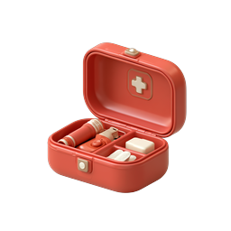 First Aid Kit 3D Icon - Open Medical Emergency Box