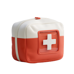 First Aid Kit 3D Icon - Medical Emergency Symbol