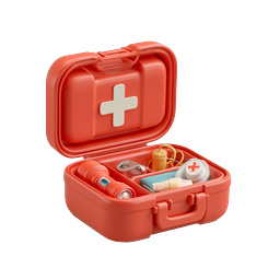 Icona kit di pronto soccorso - Scatola di emergenza medica 3D