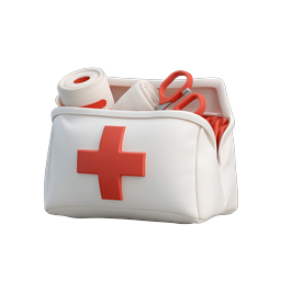 First Aid Kit 3D Icon - Medical Emergency Bag