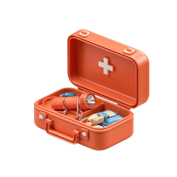 First Aid Kit Icon - 3D Medical Emergency Box