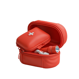 3D Red First Aid Kit Medical Emergency Icon