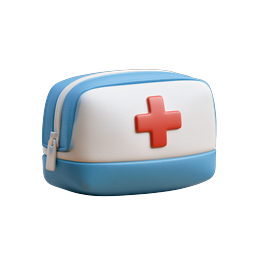 Icona kit di pronto soccorso per emergenze mediche - 3D Clay
