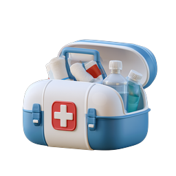3D First Aid Kit Icon - Medical Emergency Box