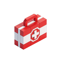 Biểu tượng y tế 3D bộ sơ cứu dạng Isometric