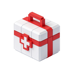 First Aid Kit Medical Cross 3D Isometric Icon