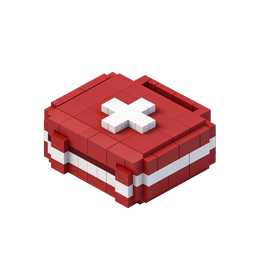 Voxel First Aid Kit 3D Icon - Medical Emergency Symbol