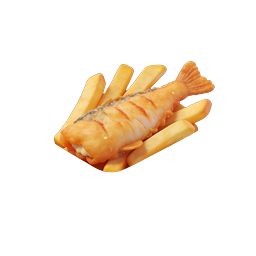 Fish and Chips 3D Icon | Classic British Meal Illustration