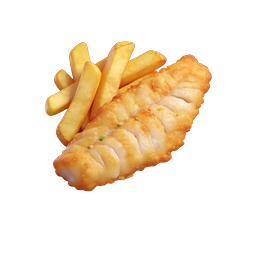 Fish and Chips 3D Food Icon | Crispy British Meal
