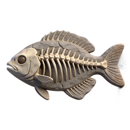 Fish Fossil Skeleton Stone Frame 3D Icon