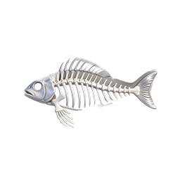 Fish Skeleton Fossil Stone Slab 3D Icon
