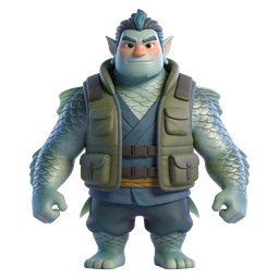 Fish Warrior Character 3D Rendered Fantasy Icon