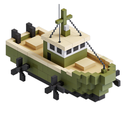 Stylized Military Boat Icon for Creative Projects