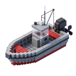 Modern Fishing Boat Icon for Transport and Maritime Use