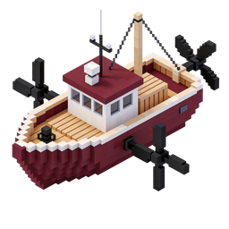Vibrant 3D Boat Icon for Creative Projects