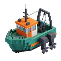 Stylish Fishing Boat Icon for Nautical Projects