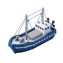 Fischerboot-Icon für maritime und Transportthemen
