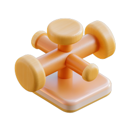 Fitness Dumbbell 3D Icon - Gym Weights Symbol