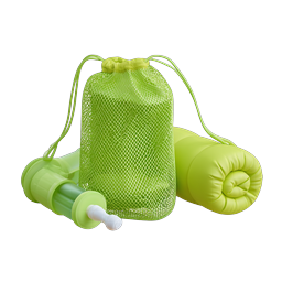Green Fitness Gym Bag Equipment Icon Set