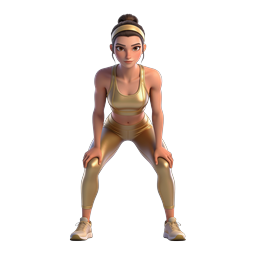 Fitness Woman Athletic Workout 3D Character Icon