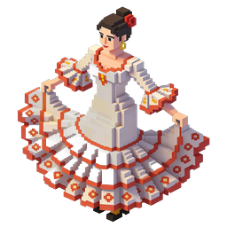 Icona Voxel Ballerina di Flamenco - Danza Spagnola 3D