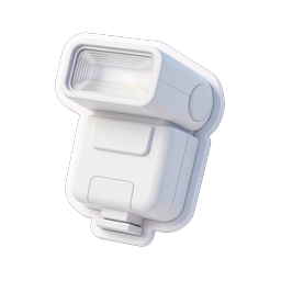 Flash Light 3D Icon - Minimalist White Design