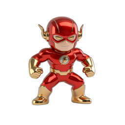 Flash Superhero Figure Icon - 3D Chibi Character