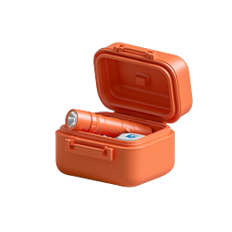 Flashlight Storage Case 3D Clay Icon