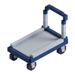 Pixel Art Flatbed Cart Icon - Isometric Voxel Style