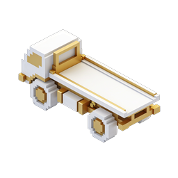 Flatbed Truck Icon - Isometric Pixel Art 3D Design