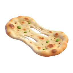3D-Fladenbrot-Icon - Realistisches Naan-Brot mit Käse