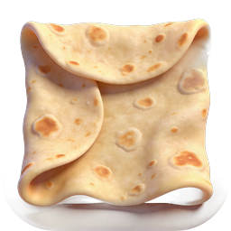 Flatbread 3D Icon - Realistic Clay Style Food Icon