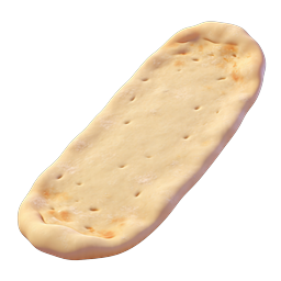 Fresh Flatbread Loaf Icon - 3D Realistic Bakery Food