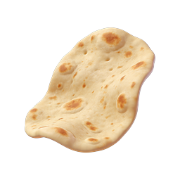 Fresh Baked Flatbread Naan Realistic 3D Icon
