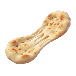 Flatbread Naan Icon - Realistic 3D Food Graphic