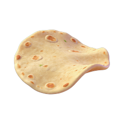 Freshly Baked Flatbread 3D Icon | Naan & Pita