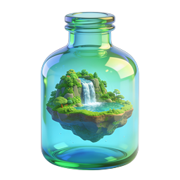 Floating Island in Glass Bottle - Magical Terrarium Icon