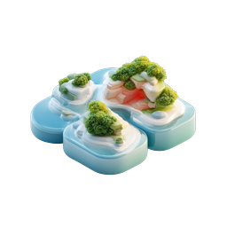 Floating Island 3D Clay Icon for Nature Apps